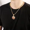 PO COLLE CUSTUCHE MEDALLIONS COPPER COPPER TENNIS Chain Gold Cumbic Zircon Picture Collier Men039 Hip Hop Jewelry G2054022