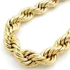 Mode 8mm 10mm Hip Hop Rope Chain Halsband 18K Guldpläterad kedjehalsband 24 tum för män B023571034