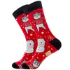 Christmas Stocking Men Women Autumn Winter Keep Warm Stockings Mid-calf Sock Cartoon Santa Snowman Printed Cotton Blends Socks