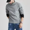 2020 Winter Herbst Koreanischen Stil Warme Pullover Rollkragen Wolle Patchwork Pullover Männer Strickwaren Mantel Männlichen Gestrickte Jumper Pullover