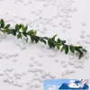 3,75 M 150 pulgadas/Uds guirnalda de seda hoja verde alambre de hierro flor Artificial vid de ratán para decoración de coche de boda corona de flores DIY