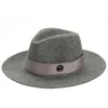 أنيق شتاء إمرأة M إلكتروني الصوف الجاز قبعة فيدورا الوردي القبعة للسيدات نساء كبير بريم كاوبوي قبعة فيدورا بنما CX200819