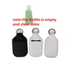 süblime Neopren dezenfektanı tutucu Doldurulabilir şişeler Anahtarlık Tutucu Anahtarlık Yeniden kullanılabilir Şişeler Boş Plastik şişeler 30 ml'ye