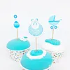 Partihandel Banderoller 16 stilar Caertoon Cupcake Topper Blomma Fairy Cake Toppers Välj till födelsedagsdekorationer Hem Party Cupcakes Dekoration Favorit