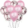 Amawill – bannière de demi-anniversaire It's My 1 2, ballons en Latex rose et bleu, décorations pour fête prénatale de 6 mois, fille et garçon, 7D193H
