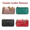 Marmont Crossbody Shoulder Bag Handväskor Purses Fashion Luxurys Designers Kvinnor Äkta Läder Mini Black Quilted Chain Messenger Väskor Med Gratis Original Box