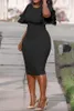 Grande taille jeune femme de Note âge mûr salopette Sexy quotidien désordonné demi manches taille haute femmes crayon Midi Dress245N