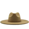 2020 chapéu fedora de aba larga para mulheres cor sólida chapéu de feltro de lã para homens outono inverno panamá jogo cinza jazz cap4483787