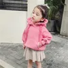 2020 Baby Girls Clothes Autumn Winter Children Kids Warm Fleece Outerwear Girls Solid Hooded Sweatshirt Top Shirt 3 Colors Children Clothing