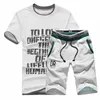 Горячей Продажа Mens Fitness Tracksuit Set Summer Casual Спортивный костюм Fashio Мужчина Шорты Комплекты Короткого -Sleeved Активной рубашка шорты Casual