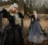 Gothic Sleeping Beauty Princess Medieval Black Ball Gown Wedding Dresses Long Sleeve Lace Applique Vintage Victorian Masquerade Bridal Dress