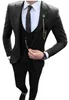 Мода красного Groom Tuxedos Пик нагрудной Slim Fit дружка свадебных смокинги мужчины Пром куртка Blazer 3 шт Костюм (куртка + штаны + Tie + Vest) 33