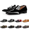 Hot style -2020 Mens red with bottoms shoes Flat Genuine Leather Oxford Shoes Business Mens womens Walking Wedding Party size 38-47 with box