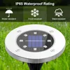 Aslidecor Solar Ground Lights 4 Pack Outdoor 8 LED Gekleurde Solar Disk Garden Lights Waterdichte Landschap Verlichting voor Ward Deck Gazon Patio