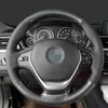 GKMHiR DIY Black Carbon Fiber Leather Car Steering Wheel Cover for BMW 316i 320i 328i 320d F20 F45 F30 F31 F34 F32 F33 F36