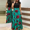 熱い販売の女性夏のロングドレス花柄のボヘミアンのビーチマキシドレスカジュアルなパッチワーク半袖パーティードレスvestidos verano 2020
