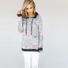 Women Hoodies Jackets Pocket Outerwear Autumn Camouflag Floral Printed Top Coat Female Pullover Long Sleeve Sweatshirts Sea Shipping LJJP375