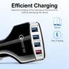 New QC 3.0 Car Charger 4 USB Ports Fast Charging Power Adapter Charger Vehicle Portable Fast Charging For Samsung Google With Package