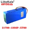 LiitoKala 48V 30Ah 21700 5000mAh 13S6P Lithium-Ionen-Akku Rollerbatterie 48V 30Ah Elektrofahrradbatterie mit Ladegerät