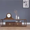 Relógio de mesa vintage de madeira, carrilhão de hora em quartzo, mudo, antigo, 14, sala de estar, madeira geométrica única, mdf, retrô, europe294z