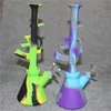 Silicone Bongs Removable Straight Water Pipes honeycomb bong Smoking Bong With Glass Bowl Mini Bongs With Quartz Banger