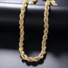 Chains Hip Hop Full Iced Out 8mm 22inch Rope Chain Necklace ed Link Gold Silver Color For Women Men Fashion Jewelry Gift226Y