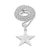 Iced Out Rhinestone Gold Hiphop Jewelry For Men Mini Star Charm Pendant Necklaces Pop Street Style Hip Hop ACcessories Whole207i