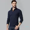 Vendita calda Polo manica lunga in cotone da uomo Nuovo marchio Moda uomo Polo Hombre Casual Solid Polo Homme Plus Size Commercio all'ingrosso