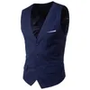 2020 Ny ankomstklänning Västar för män Slim Fit Mens kostym Vest Male Waistcoat Homme Smart Casual Ärmlös Formell Business Jacket
