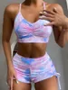 Damesontwerpers Kleding Tie-Dye Tankinis Badpak Twee Stuk Push Up BH + Shorts Badmode Bikinis Beachwear Zwemmen Badpak LY8182