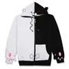 Merry Mooie Danganronpa Monokuma Cosplay Kostuum Unisex Hoodie Sweatshirt Vrouwen Hooded Pullovers Mens Casual Zwart Wit Hoody MX200812