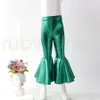 Niños pequeños Colores brillantes sólidos Leggings Bebé niña Pantalones de cuero Moda Ruffle Bell Bottoms Niños Cumpleaños Trajes Pantalones de algodón RRA3537