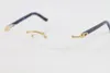 サングラスメーカー卸売8200757シルバーリムレス眼鏡フレーム女性男性18kゴールドフレームメガネサイズ56-18-140mmホット