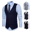 Kamizelki Mężczyźni Garnitur V-Neck Business Vest Ślub Formalne Gilet Homme Mężczyźni Klasyczna Kamizelka Kamizelka Coletes Kingsman Kostium S-XXL