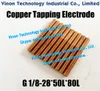 (5pcs) BSP G1 / 8-28 * 50L * 80L Eletrodo de linha de cobre (linha L = 50mm). G 1/8 British Standard Tubulação Toque Eletrodo BSPP 55 graus tipo paralelo