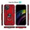 Casos de telefone de armadura à prova de choque para iphone 14 Pro Max 13 12 11 XR XS 7 8 Plus anel magnético suporte de carro anti-queda TPU capa Kickstand