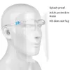 300pcs Clear Glasses Face Shield full face Plastic Protective mask Transparent Anti-fog face guard anti