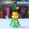 New Beaker Hookah Recycler Glass Bong Recycler Dab Rig Smoking 14mm Joint Banger Water Bongs duck