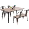 3-5 dagar Snabb leverans TREXM Antik stil Rektangulär matbord med metallben, Bekymrad Svart Hemmöbler PP036324DAA 2020 Ny