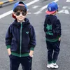 Meninos outono inverno esportes terno crianças conjunto de roupas meninas grosso veludo hoodies + calças 2 pcs kids tracksuit 3-10y sweatsuit lj200831