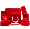 Luxury Velvet Jewelry Box for Ring Bracelet Necklace Earring Cases Gift Boxes White Black Red Pink Color Available Hiphop Jewelry Accessorie