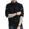 2020 Winter Herbst Koreanischen Stil Warme Pullover Rollkragen Wolle Patchwork Pullover Männer Strickwaren Mantel Männlichen Gestrickte Jumper Pullover