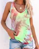 Camis Trend spot 2021 women's summer style tie-dye color cloud sun flower sleeveless vest T-shirt