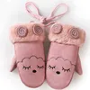 2020 de Moda de Nova Faux Fur Estilo Mittens Para 3-7 Anos filhos adoráveis ​​animais projetam grosso e quente Luvas Inverno Com Asa Rope