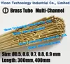 0.5x300, 0.6x300, 0.7x300, 0.8x300, 0.9x300, 1.0x300mm 다치 채널 황동 튜브 (각 크기 50pcs 팩). EDM 황동 튜브 멀티 홀 300 mm