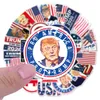 50pcs/set Funny Trump Stickers Presidential Election Car Suitcase Label Decals Self Adhesive Sticker Party Supplies CCA12501 100set