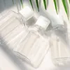 Botella de plástico PET vacía de 60ml con tapa abatible, botella de forma cuadrada transparente para líquido de maquillaje, gel desinfectante para manos desechable