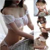 Women Sexy Bra Thong Sets Ladies Intimates Erotic Camis Brief Suit Lace Lingerie Transparent Female Underwear Sleepwear Lenceria1