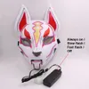 Mężczyźni Kobiety Halloween Horror Fox Neon Maska El Wire LED Zapalić Full Cat Face Cosplay Costume Festival Party Supplies