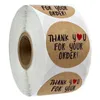 Tack för din beställning Paper Adhesive Stickers Envelope Label Wedding Gift Bag Business Package Decor